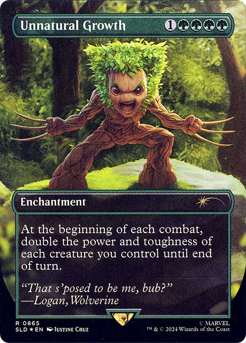 Unnatural Growth (865) - BORDERLESS - FULL ART (Foil) - Secret Lair Drop - Game On