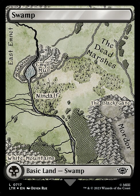 Swamp (717) - FULL ART (Foil) - The Lord of the Rings: Tales of Middle-earth - Game On
