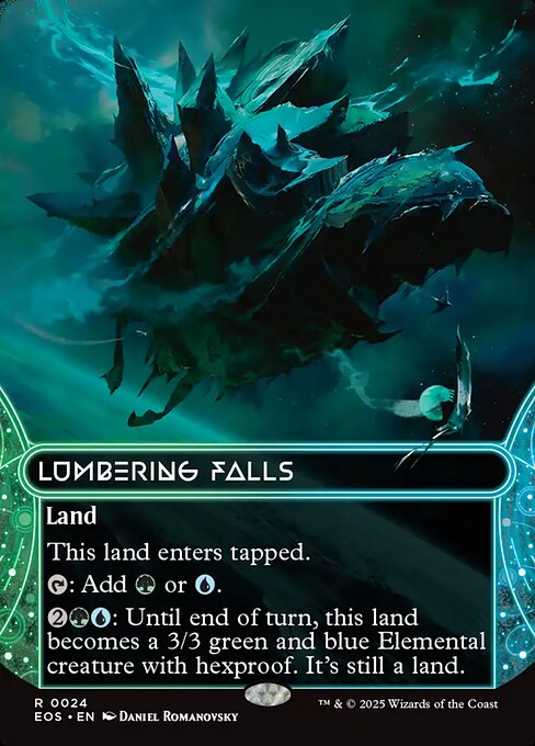 Lumbering Falls (24) - BORDERLESS - FULL ART (Foil) - Edge of Eternities: Stellar Sights - Game On