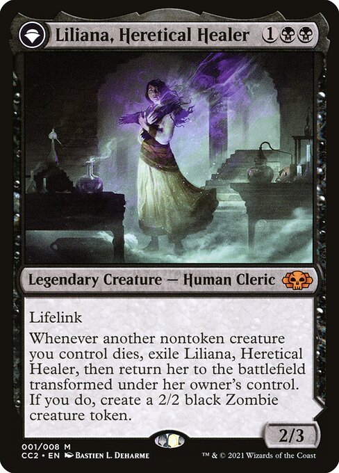 Liliana, Heretical Healer // Liliana, Defiant Necromancer (1) - Commander Collection: Black - Game On