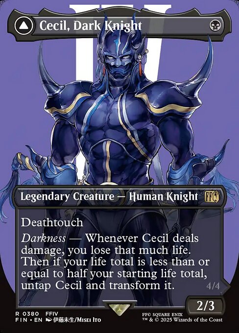 Cecil, Dark Knight // Cecil, Redeemed Paladin (380) - BORDERLESS - FULL ART (Foil) - Final Fantasy - Game On