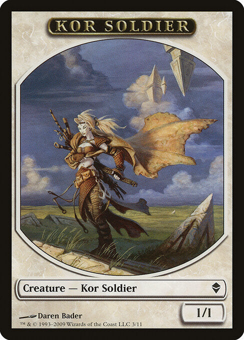 Kor Soldier (3) - FULL ART - Zendikar Tokens - Game On