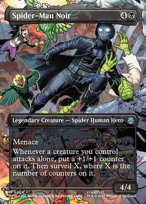 Spider-Man Noir (204) - BORDERLESS - FULL ART - Marvel's Spider-Man - Game On