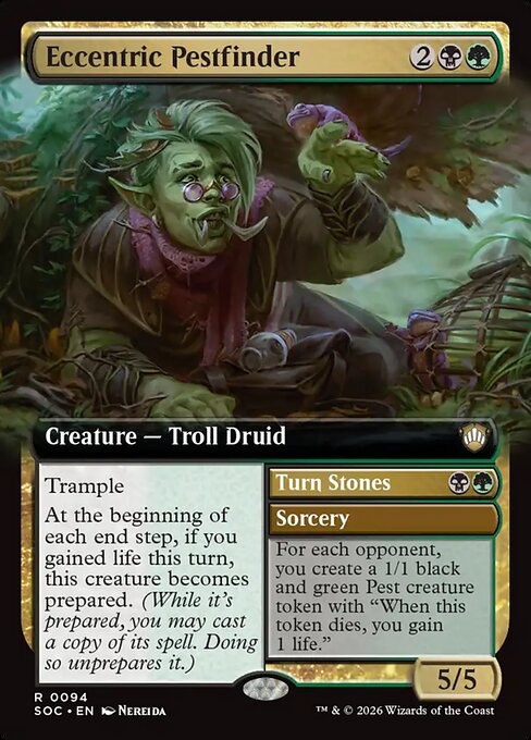 Eccentric Pestfinder // Turn Stones (94) - EXTENDED ART - Secrets of Strixhaven Commander - Game On