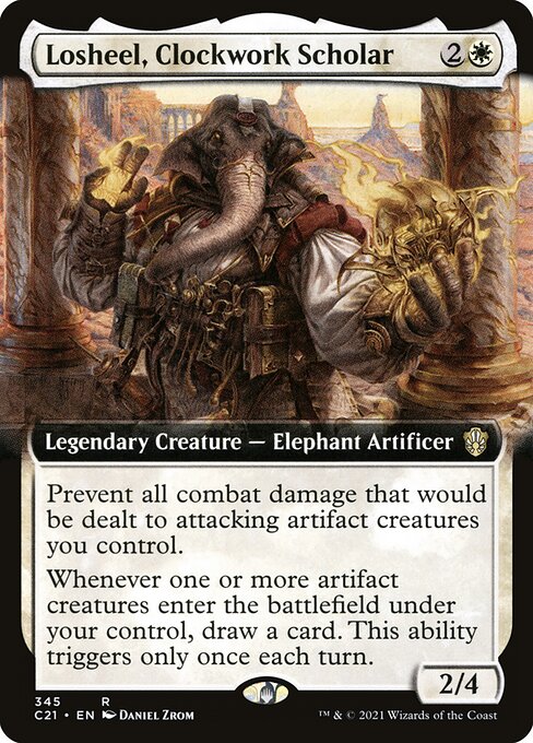 Losheel, Clockwork Scholar (345) - EXTENDED ART - Commander 2021 - Game On