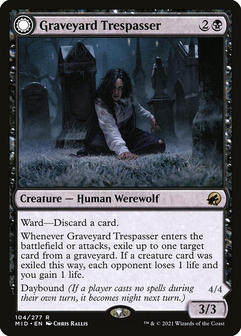 Graveyard Trespasser // Graveyard Glutton (104) (Foil) - Innistrad: Midnight Hunt - Game On