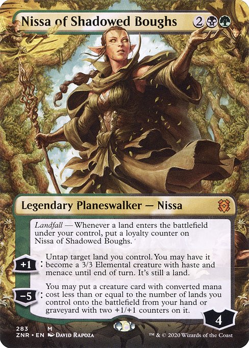 Nissa of Shadowed Boughs (283) - BORDERLESS - FULL ART (Foil) - Zendikar Rising - Game On