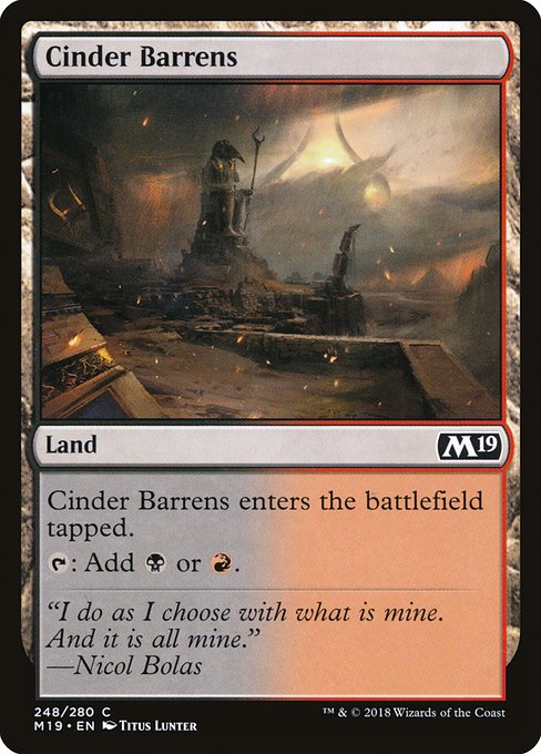 Cinder Barrens (248) - Core Set 2019 - Game On