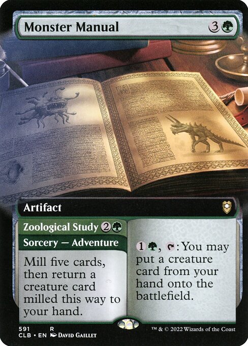 Monster Manual // Zoological Study (591) - EXTENDED ART (Foil) - Commander Legends: Battle for Baldur's Gate - Game On