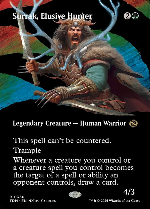 Surrak, Elusive Hunter (350) - BORDERLESS - FULL ART (Foil) - Tarkir: Dragonstorm - Game On