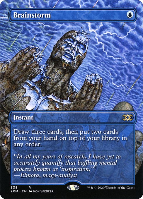 Brainstorm (338) - BORDERLESS - FULL ART (Foil) - Double Masters - Game On