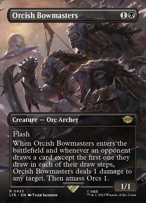 Orcish Bowmasters (433) - BORDERLESS - FULL ART (Foil) - The Lord of the Rings: Tales of Middle-earth - Game On