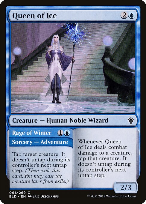 Queen of Ice // Rage of Winter (61) (Foil) - Throne of Eldraine - Game On