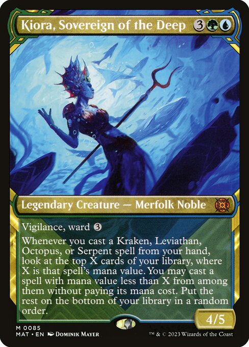 Kiora, Sovereign of the Deep (85) - SHOWCASE (Foil) - March of the Machine: The Aftermath - Game On