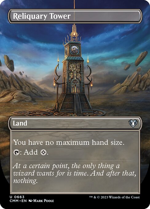 Reliquary Tower (663) - BORDERLESS - FULL ART (Foil) - Commander Masters - Game On