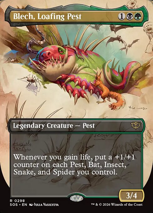 Blech, Loafing Pest (298) - BORDERLESS - FULL ART - Secrets of Strixhaven - Game On