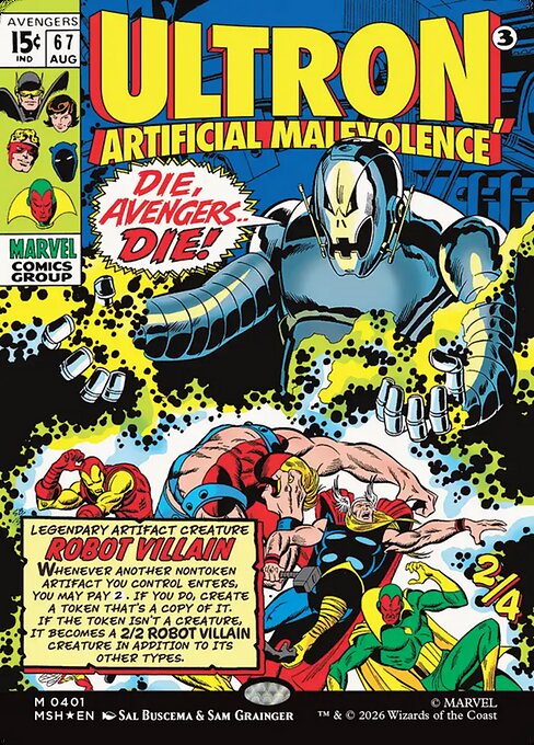 Ultron, Artificial Malevolence (401) - BORDERLESS (Foil) - Marvel Super Heroes - Game On