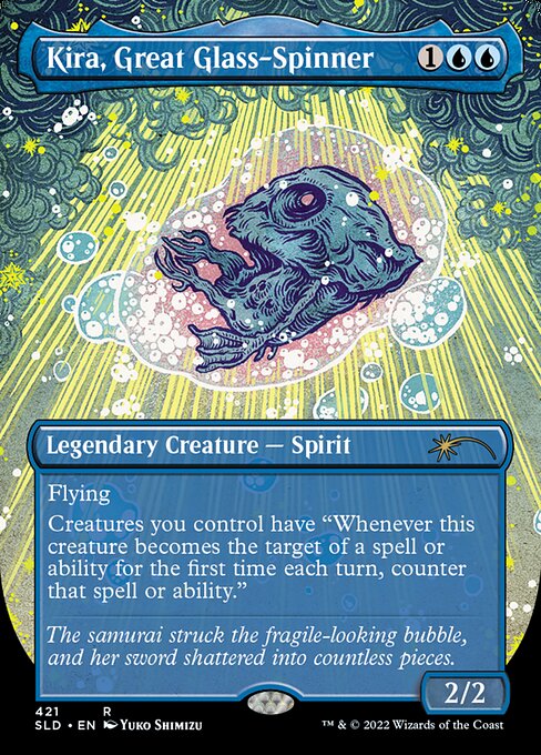 Kira, Great Glass-Spinner (421) - BORDERLESS - FULL ART (Foil) - Secret Lair Drop - Game On