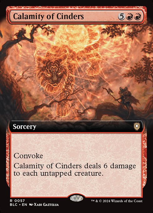 Calamity of Cinders (57) - EXTENDED ART - Bloomburrow Commander - Game On