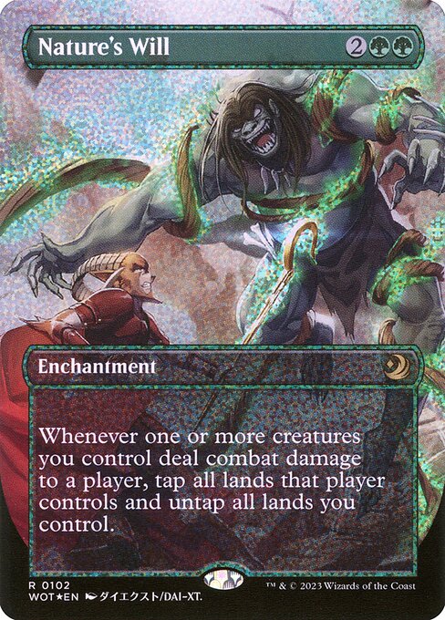 Nature's Will (102) - BORDERLESS - FULL ART (Foil) - Wilds of Eldraine: Enchanting Tales - Game On