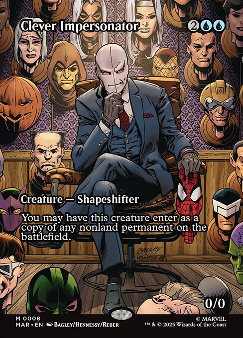 Clever Impersonator (8) - BORDERLESS - FULL ART (Foil) - Marvel Universe - Game On