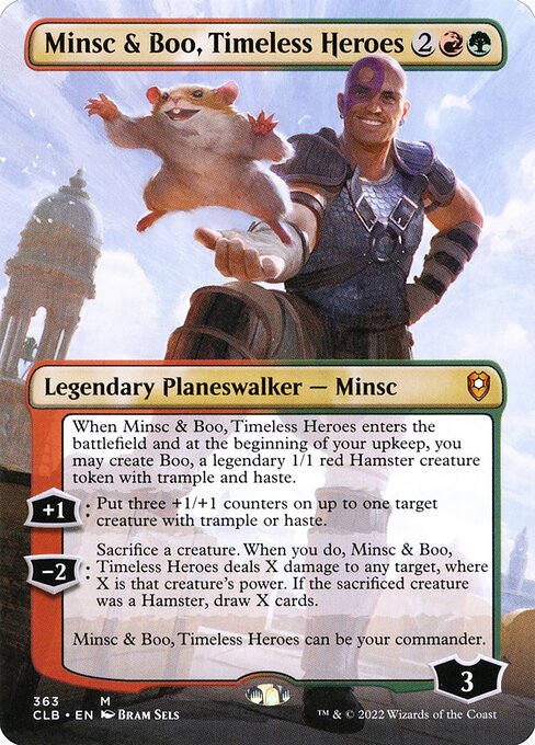 Minsc & Boo, Timeless Heroes (363) - BORDERLESS - FULL ART (Foil) - Commander Legends: Battle for Baldur's Gate - Game On