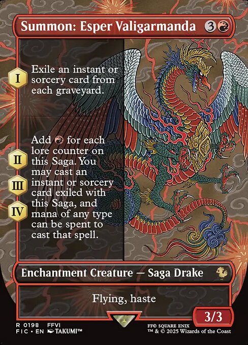Summon: Esper Valigarmanda (198) - BORDERLESS - FULL ART (Foil) - Final Fantasy Commander - Game On