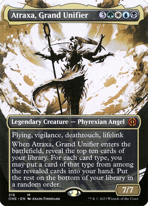 Atraxa, Grand Unifier (316) - BORDERLESS (Foil) - Phyrexia: All Will Be One - Game On