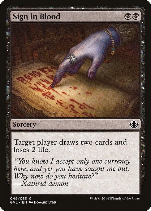 Sign in Blood (49) - Duel Decks Anthology: Garruk vs. Liliana - Game On