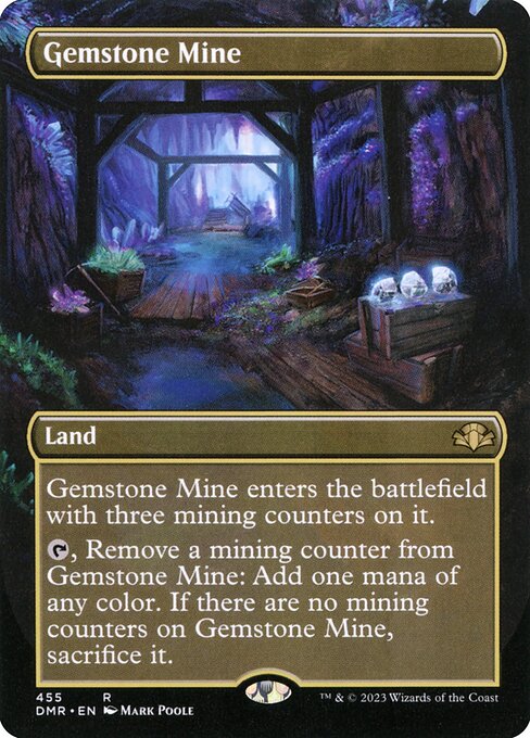 Gemstone Mine (455) - BORDERLESS - FULL ART - Dominaria Remastered - Game On