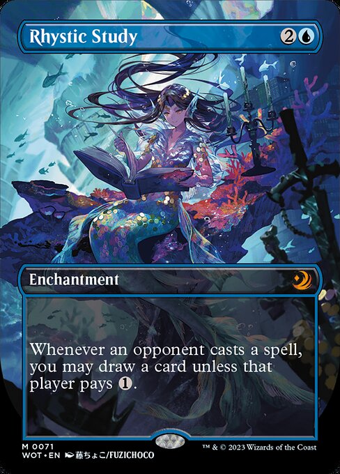 Rhystic Study (71) - BORDERLESS - FULL ART - Wilds of Eldraine: Enchanting Tales - Game On
