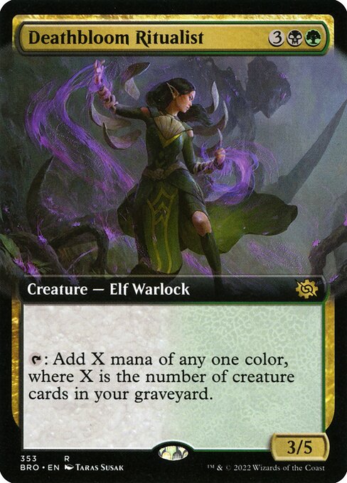 Deathbloom Ritualist (353) - EXTENDED ART (Foil) - The Brothers' War - Game On