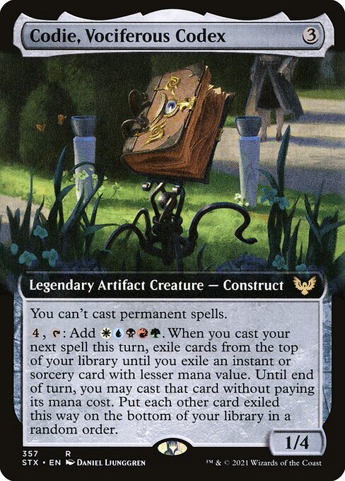 Codie, Vociferous Codex (357) - EXTENDED ART (Foil) - Strixhaven: School of Mages - Game On