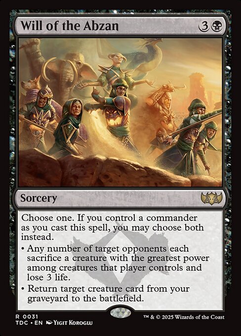 Will of the Abzan (31) - Tarkir: Dragonstorm Commander - Game On