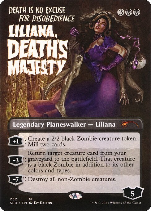 Liliana, Death's Majesty (232) - BORDERLESS (Foil) - Secret Lair Drop - Game On