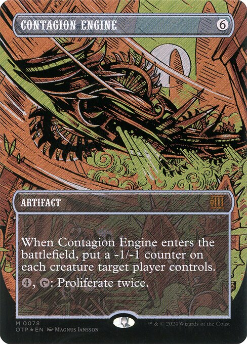 Contagion Engine (78) - BORDERLESS - FULL ART (Foil) - Breaking News - Game On