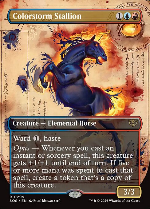 Colorstorm Stallion (299) - BORDERLESS - FULL ART (Foil) - Secrets of Strixhaven - Game On