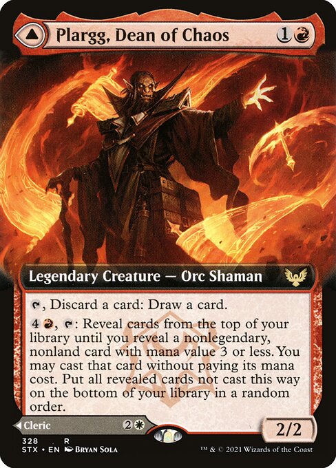 Plargg, Dean of Chaos // Augusta, Dean of Order (328) - EXTENDED ART (Foil) - Strixhaven: School of Mages - Game On