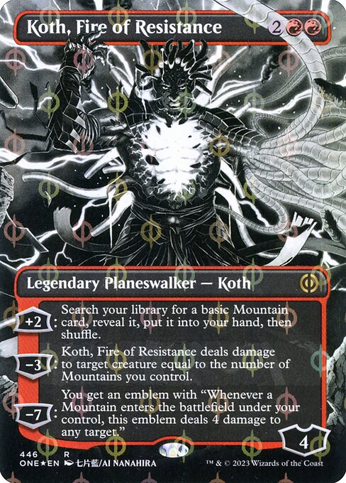 Koth, Fire of Resistance (446) - BORDERLESS (Foil) - Phyrexia: All Will Be One - Game On