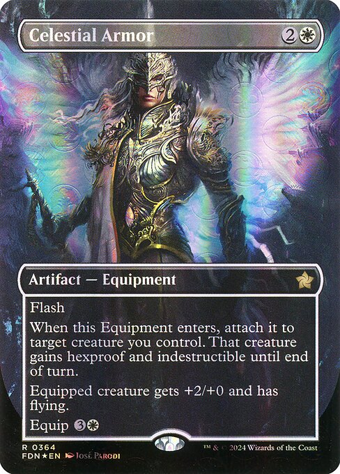 Celestial Armor (364) - BORDERLESS (Foil) - Foundations - Game On