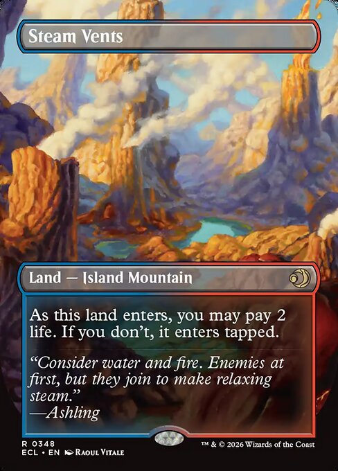 Steam Vents // Steam Vents (348) - BORDERLESS - FULL ART - Lorwyn Eclipsed - Game On
