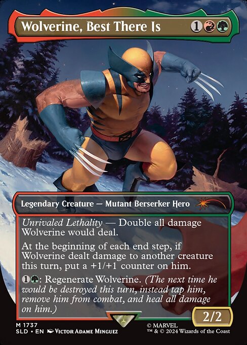 Wolverine, Best There Is (1737) - BORDERLESS - FULL ART (Foil) - Secret Lair Drop - Game On
