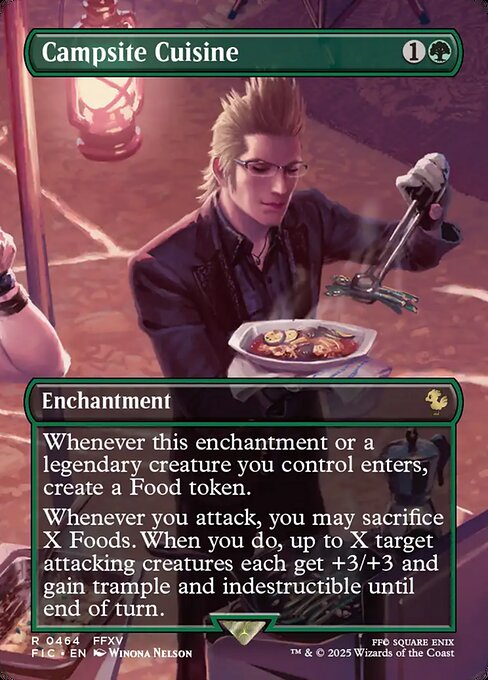 Campsite Cuisine (464) - BORDERLESS - FULL ART (Foil) - Final Fantasy Commander - Game On