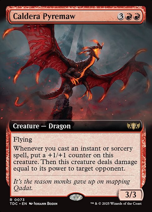 Caldera Pyremaw (73) - EXTENDED ART - Tarkir: Dragonstorm Commander - Game On