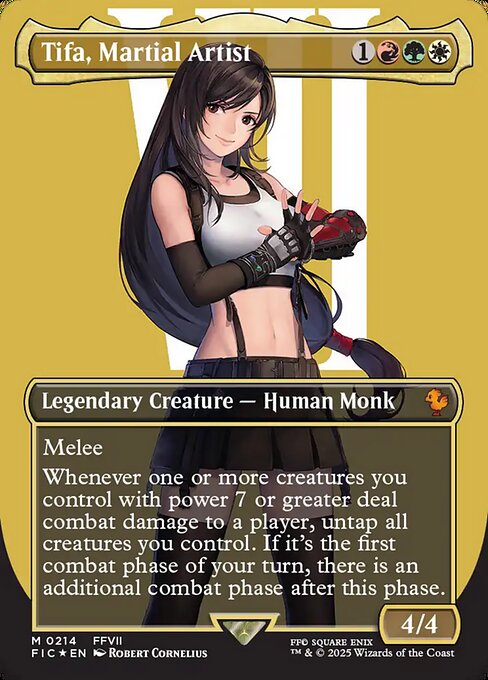 Tifa, Martial Artist (214) - BORDERLESS - FULL ART (Foil) - Final Fantasy Commander - Game On