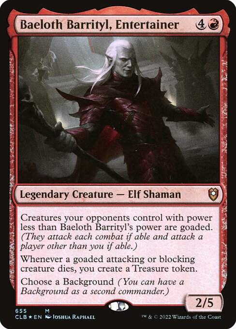 Baeloth Barrityl, Entertainer (655) (Foil) - Commander Legends: Battle for Baldur's Gate - Game On