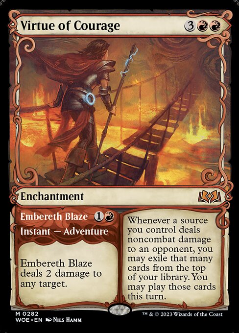 Virtue of Courage // Embereth Blaze (282) - SHOWCASE - Wilds of Eldraine - Game On