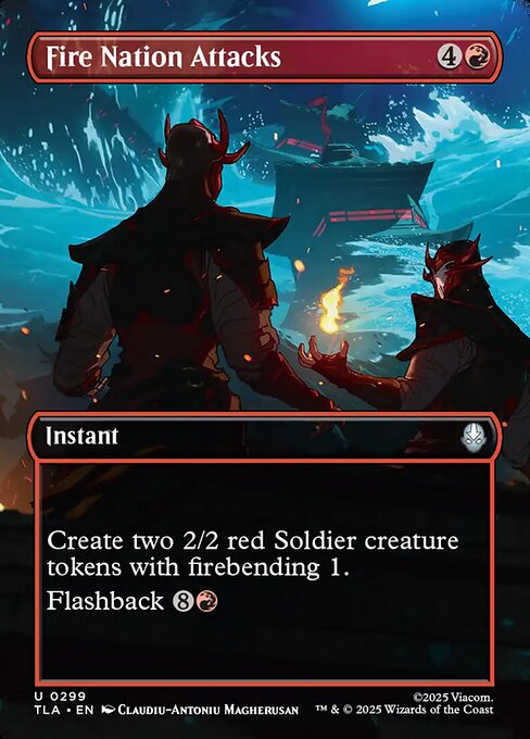 Fire Nation Attacks (299) - BORDERLESS - FULL ART (Foil) - Avatar: The Last Airbender - Game On