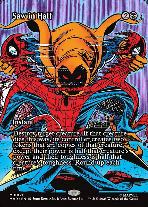 Saw in Half (21) - BORDERLESS - FULL ART (Foil) - Marvel Universe - Game On