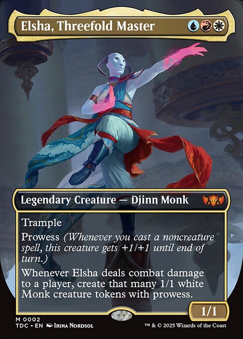 Elsha, Threefold Master (2) - BORDERLESS - FULL ART (Foil) - Tarkir: Dragonstorm Commander - Game On